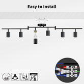 Ceiling light fixture with installation instructions on a white background